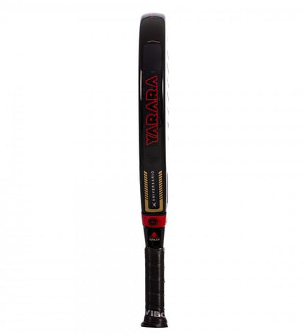 Vibor-a Padel Racket 0013840 in black with natural rubber grip, suitable for paddle tennis and outdoor sport play.