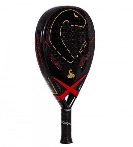 Vibor-a Padel Racket 0013840 in black with natural rubber grip for paddle tennis, sports and outdoor play.