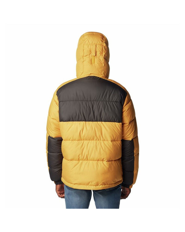Columbia orange outdoor sport jacket, XL size, designed for camping and hiking, shown on a hanger.