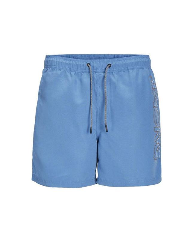 Blue children's swimwear by Jack & Jones, suitable for sports and watersports, with a comfortable fit and vibrant color.