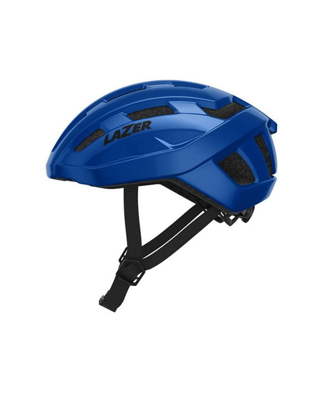Blue Lazer Tempo KC adult bike helmet for cycling, featuring adjustable fit and ventilation, 55-60 cm size.