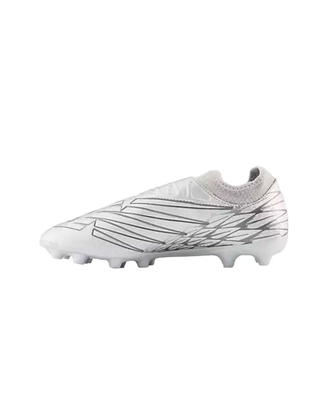 Gray New Balance Furon v7 Dispatch AG adult soccer cleats for outdoor football, sport and outdoor footwear.
