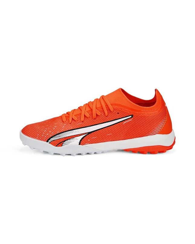 Puma adult football cleats for sport and outdoor play, black with white Puma logo, shown on a neutral background.
