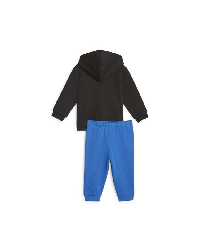 Black Puma children's jogging suit, sporty outdoor activewear with a comfortable fit, ideal for kids' sports and outdoor activities.