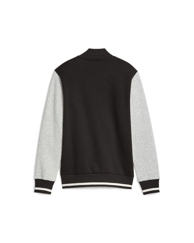 Black Puma Squad Bomber jacket for kids, sporty and outdoor suitable, with a sleek design and Puma logo visible.