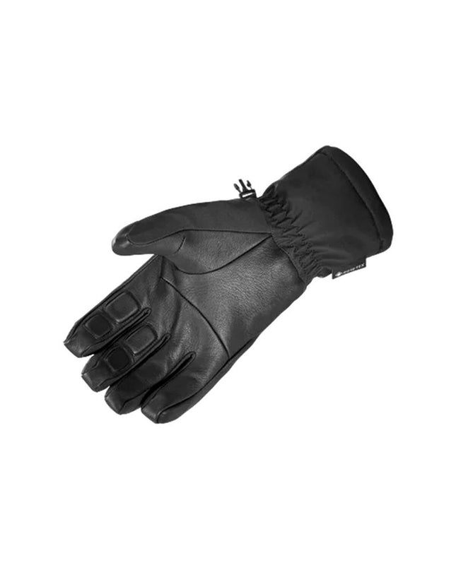 Black Salomon LC2373500 outdoor and hiking gloves, suitable for camping and outdoor activities, shown in the image.