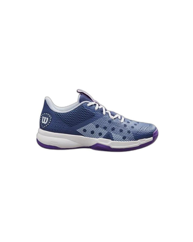 Wilson adult padel shoes in blue, designed for tennis and outdoor sports, with supportive features and sporty style.