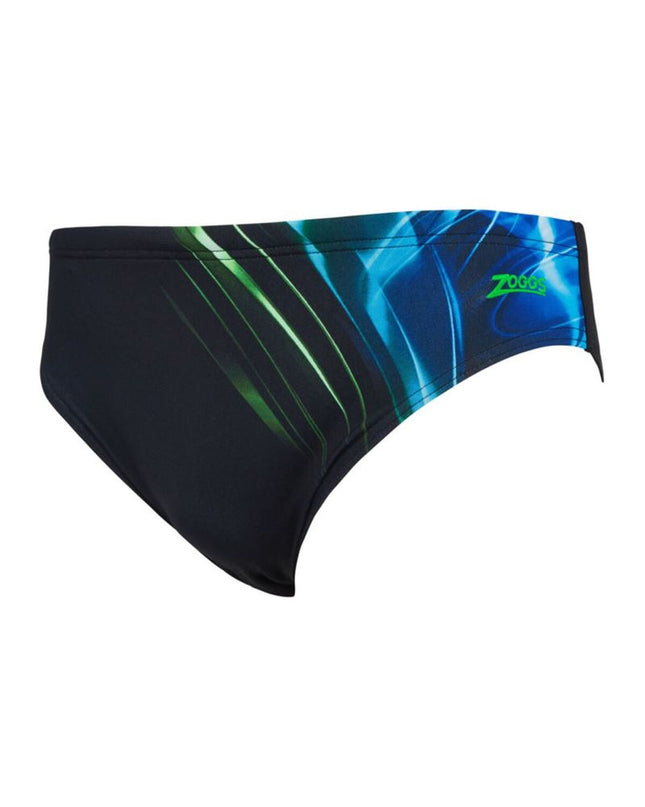 Black men's Zoggs swim trunks for sports and outdoor watersports, with a sleek design and comfortable fit.