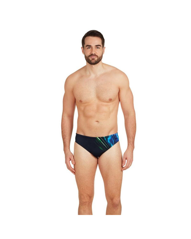 Black men's Zoggs swim shorts for sport and watersports, featuring a sleek design and comfortable fit.