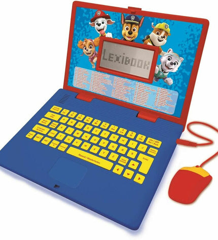 Lexibook Paw Patrol electronic toy laptop measuring 24x18x3 cm with colorful buttons and Paw Patrol themed design.
