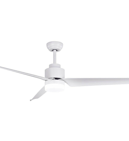 White SPC Internet plafondventilator met licht, geschikt voor huis en koken, met draagbare airconditioning functies.