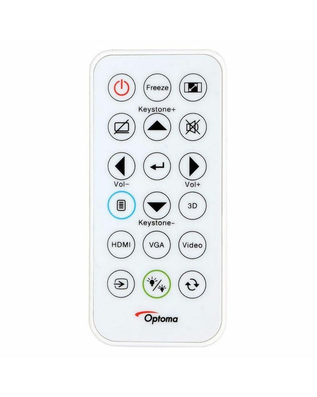 Optoma H190X WXGA projector displaying an image on a wall, with controls and lens visible for home theater setup.