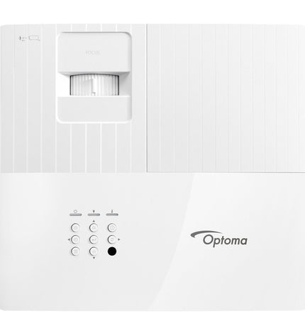 Optoma A9PV7KJ01AZ2 4000 Lm 3840x2160 Full HD projector showing image projection in a home theater setup.