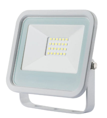 EDM Bouwlamp EDM 70373 Wit F 20 W outdoor garden light with 6400K white LED for exterior decoration, mounted on a garden wall.