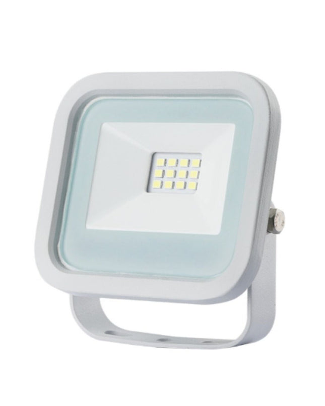 EDM Bouwlamp EDM 70369 in wit, outdoor garden decor light with 10W LED, 800 lumens brightness, 6400K color temperature.
