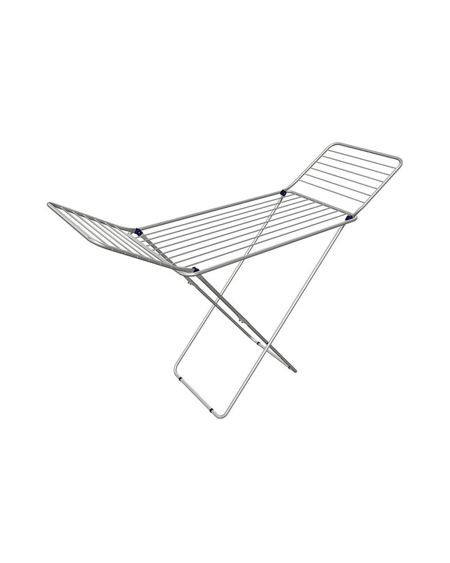 Gimi Alucom X Legs silver folding clothesline made of steel and aluminum, 20 meters for household drying and organization.