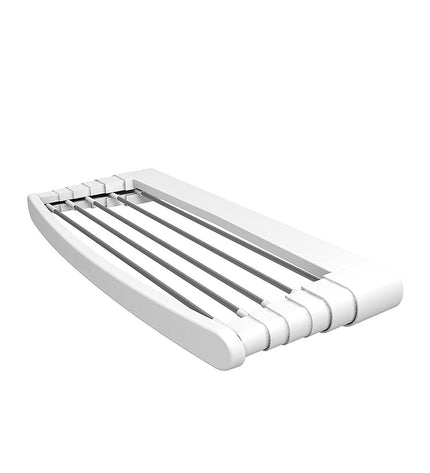 Gimi Uittrekbare waslijn Telepack 70, muurmontage, aluminium wit, 5 meter lengte, voor huis en koken opslag en organisatie