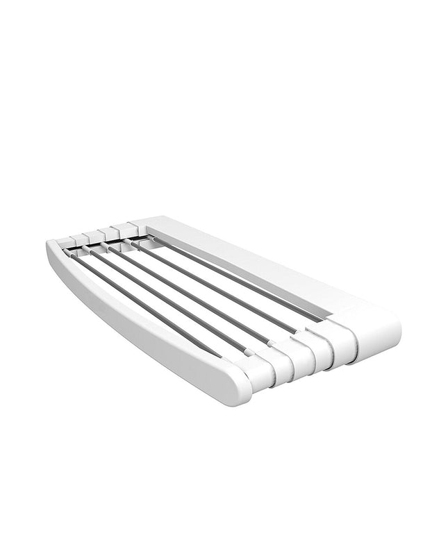 Gimi Uittrekbare waslijn Telepack 70, muurmontage, aluminium wit, 5 meter lengte, voor huis en koken opslag en organisatie