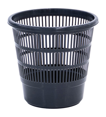 Black Plastiken plastic waste bin with 16L capacity, suitable for household kitchen organization and waste disposal.