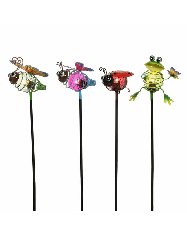Lumineo Zonlicht Lumineo 898092 Staak dieren outdoor garden decoration, 14x10x80 cm, natural outdoor decor with animal design