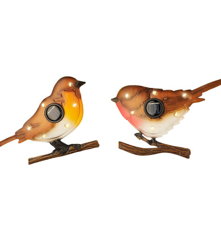 Decoratief Lumineo tuinfiguur met metalen vogel, buiten decoratie, 18 x 4,5 x 13 cm, geschikt voor tuin en buitengebruik