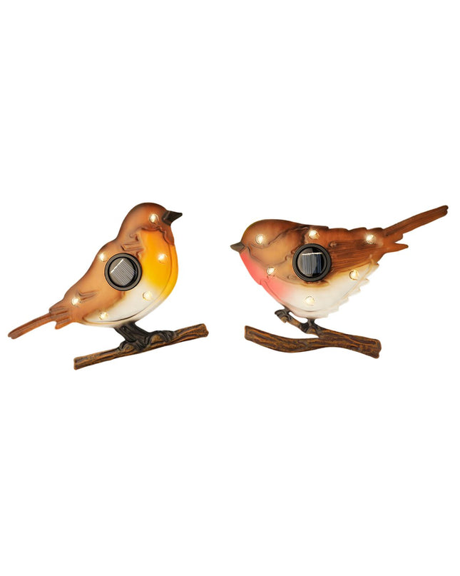Decoratief Lumineo tuinfiguur met metalen vogel, buiten decoratie, 18 x 4,5 x 13 cm, geschikt voor tuin en buitengebruik