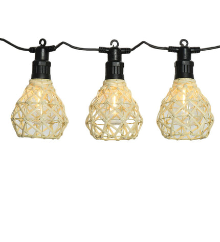 Black Lumineo LED light garland for outdoor garden decoration, with multiple small LED bulbs on a flexible string.