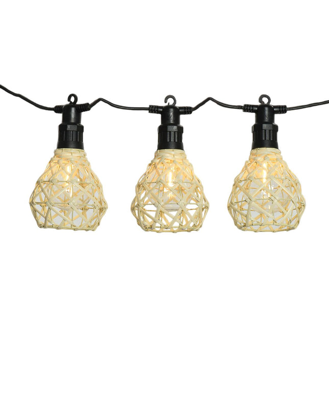 Black Lumineo LED light garland for outdoor garden decoration, with multiple small LED bulbs on a flexible string.