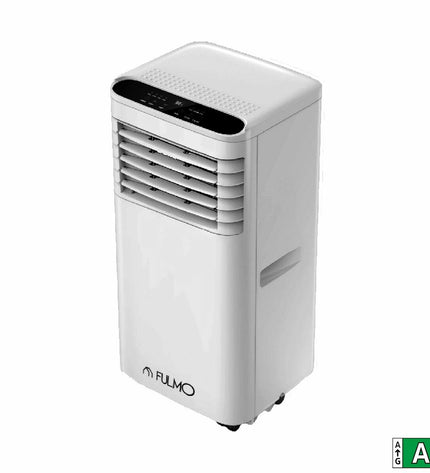 Fulmo portable air conditioning unit in white with 800W power, designed for home cooling and comfort.