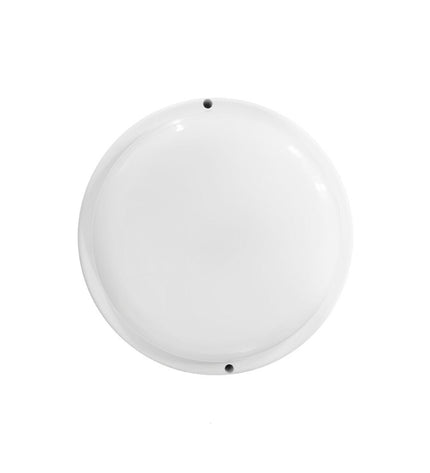 EDM LED applicatie in wit aluminium and plastic, circular outdoor garden light with E27 fitting, 18W, 120W equivalent, 1820 lumens, 4000K