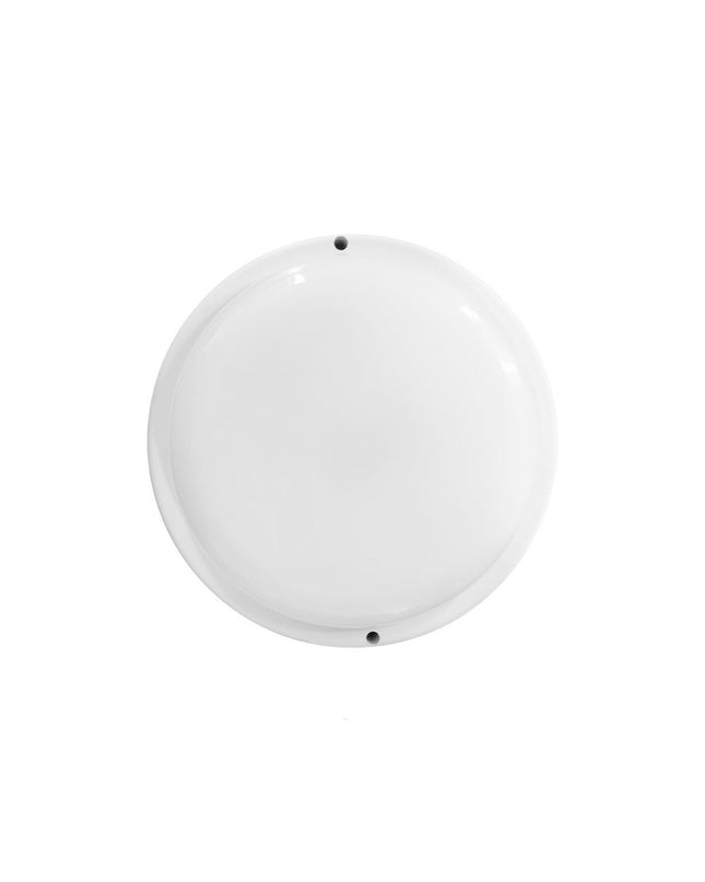 EDM LED applicatie in wit aluminium and plastic, circular outdoor garden light with E27 fitting, 18W, 120W equivalent, 1820 lumens, 4000K