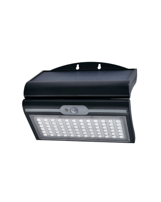 EDM Wandlamp EDM 31849 in zwart, 6W outdoor garden wall light with motion sensor and 6500K daylight color temperature.