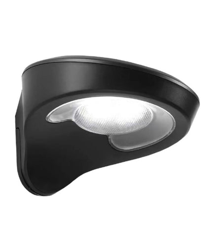 EDM LED outdoor garden wall light with motion sensor, black finish, 2W, 200 lumen, 155 Lm, 6500K color temperature.
