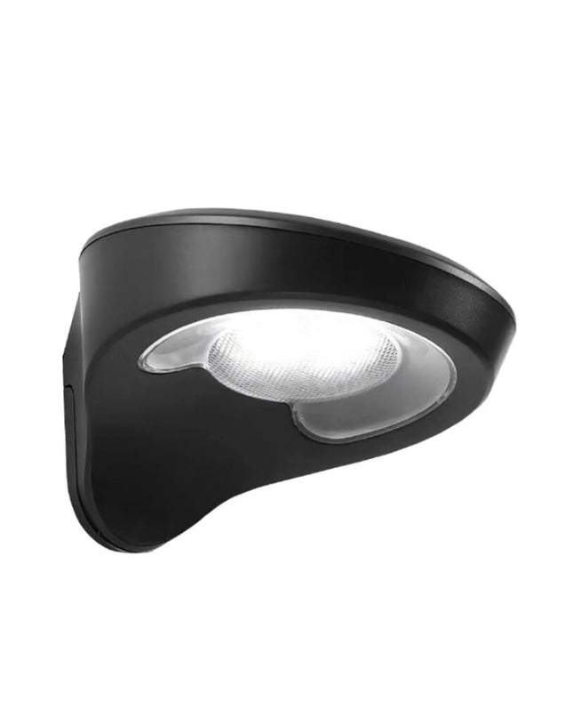 EDM LED outdoor garden wall light with motion sensor, black finish, 2W, 200 lumen, 155 Lm, 6500K color temperature.