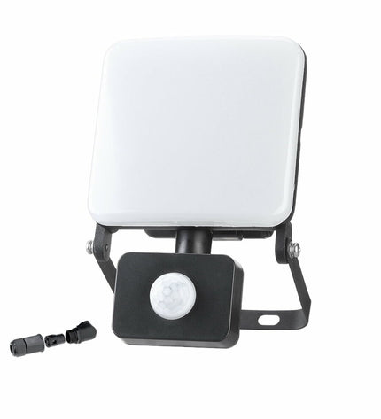 EDM Bouwlamp EDM 70422 frameless black outdoor garden light with 50W LED, 4100 lumens, 6000K color temperature, no background.
