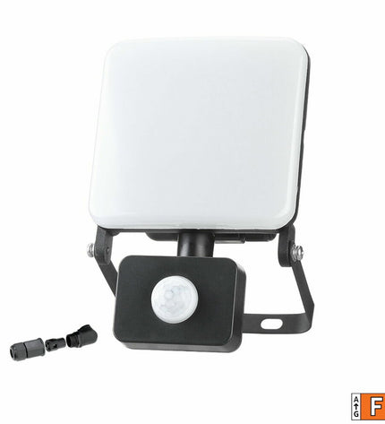 EDM Bouwlamp EDM 70422 frameless black outdoor garden light with 50W LED, 4100 lumens, 6000K color temperature.