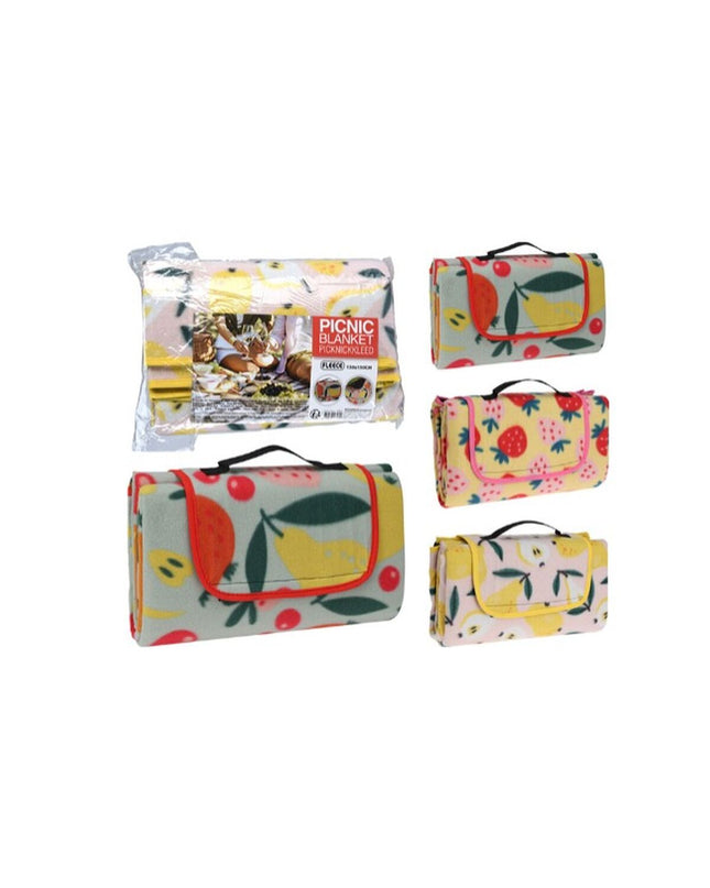 BigBuy Outdoor picnic blanket 130 x 150 cm, outdoor sport and camping gear, colorful fabric with a grassy background
