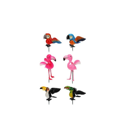 Progarden metal garden bird figure with flower pot, outdoor garden decoration, 12.5 x 14 x 67 cm, decorative outdoor ornament