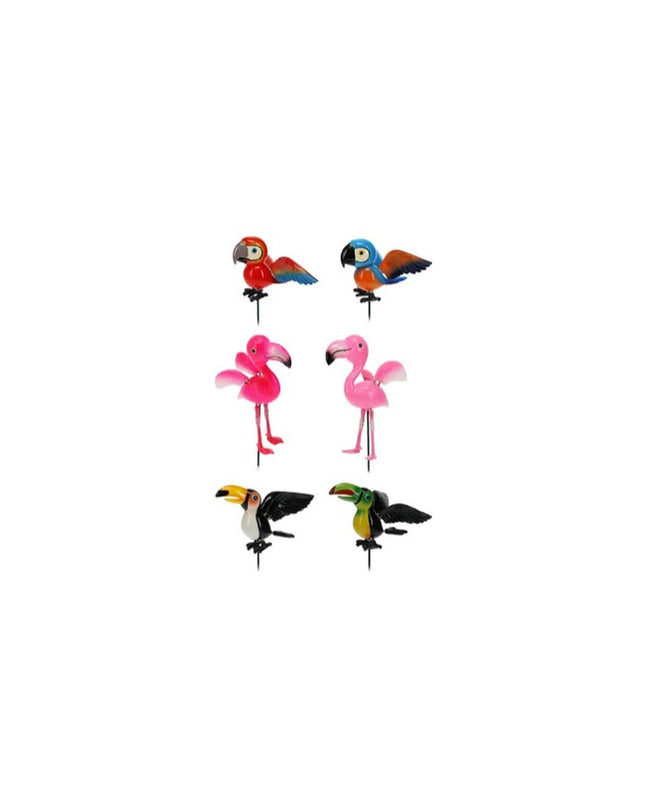 Progarden metal garden bird figure with flower pot, outdoor garden decoration, 12.5 x 14 x 67 cm, decorative outdoor ornament