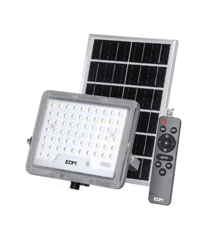 EDM Bouwlamp EDM 31859 Slim 300W outdoor garden floodlight with 2500 lumens and 6500K daylight color, mounted for outdoor decoration.