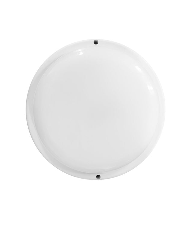 EDM Wandlamp EDM 32447 outdoor garden light with motion and light sensors, white plastic, 18W, 120W equivalent, circular design