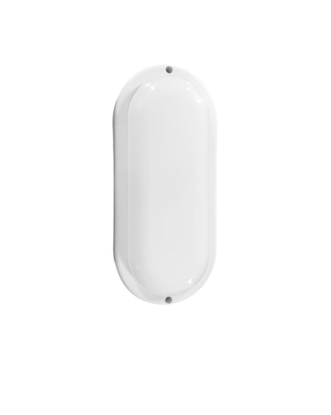 EDM Wandlamp EDM 32448 outdoor plastic garden light with motion and light sensors, oval shape, 18W, 120W equivalent, 4000K.