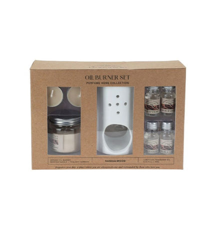 Lifetime essentiële olie brander voor huisdecoratie en koken, met keramische ontwerp en houten basis.