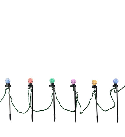 Lumineo multicolour LED tuinverlichtingsstokken met warm wit licht, 6W, set van 20 voor buiten tuin decoratie.