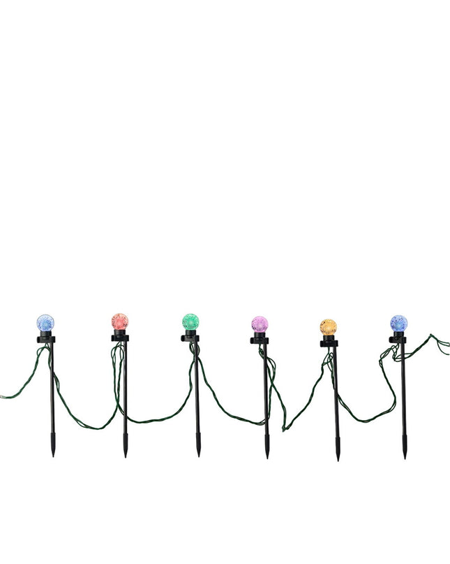 Lumineo multicolour LED tuinverlichtingsstokken met warm wit licht, 6W, set van 20 voor buiten tuin decoratie.