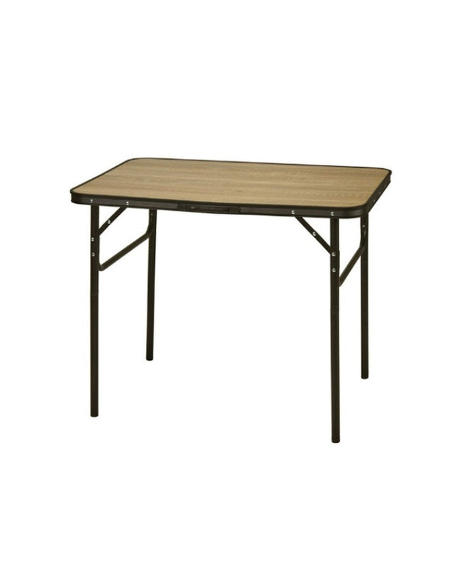 Lifetime brown and black folding table for camping and outdoor use, 90x60x70 cm, durable and portable for outdoor activities.