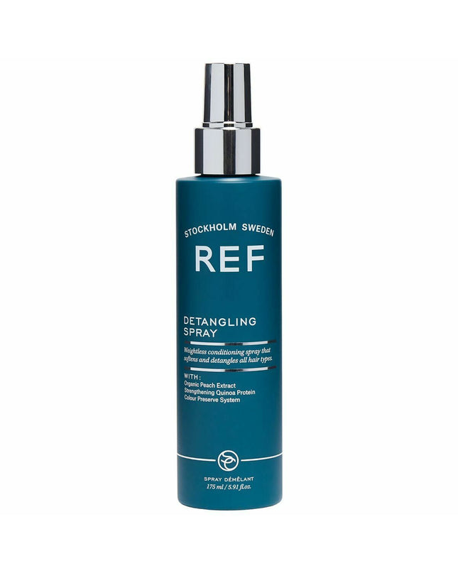 REF Detangling Conditioner for hair, 175 ml, with smooth, shiny strands and a sleek, professional bottle design.