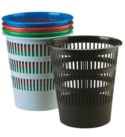 Set of nine Faibo multicolour polypropylene 12L afvalemmers for home and kitchen storage and organization.