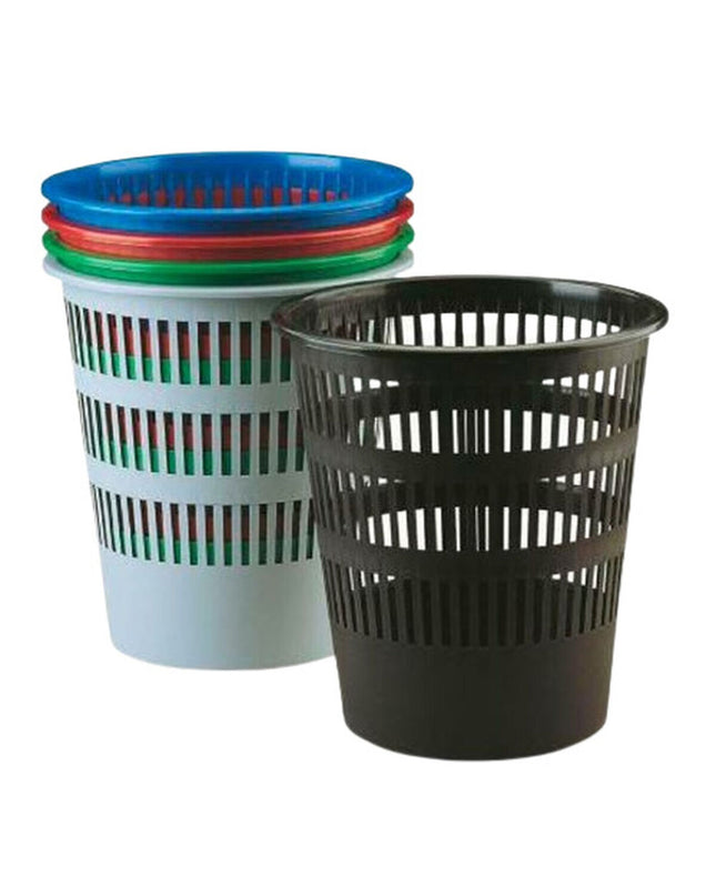 Set of nine Faibo multicolour polypropylene 12L afvalemmers for home and kitchen storage and organization.