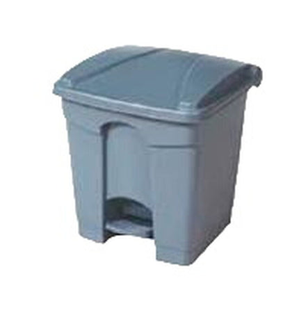 Gray rectangular plastic waste bin with 30L capacity, suitable for home and kitchen storage, by BigBuy Home.